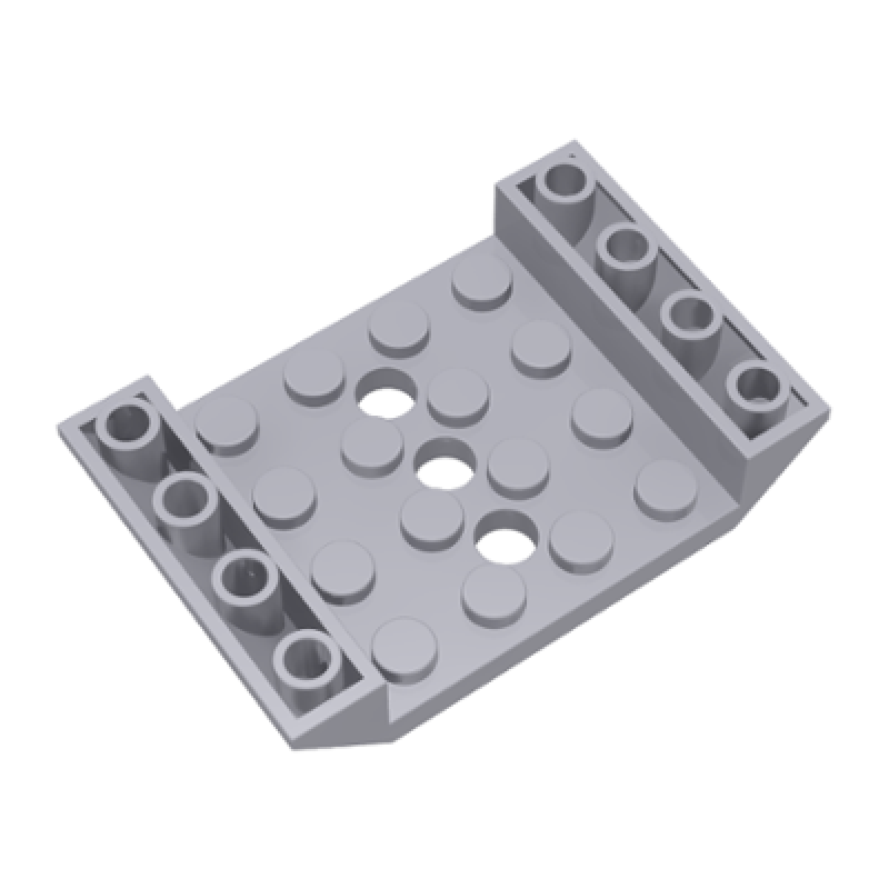 Dakpan, Omgekeerd 45° 6x4 dubbel met 4x4 inkeping en 3 gaten Light Bluish Gray